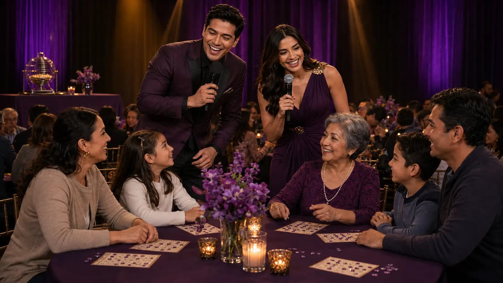 Animadores compartiendo con una familia participante